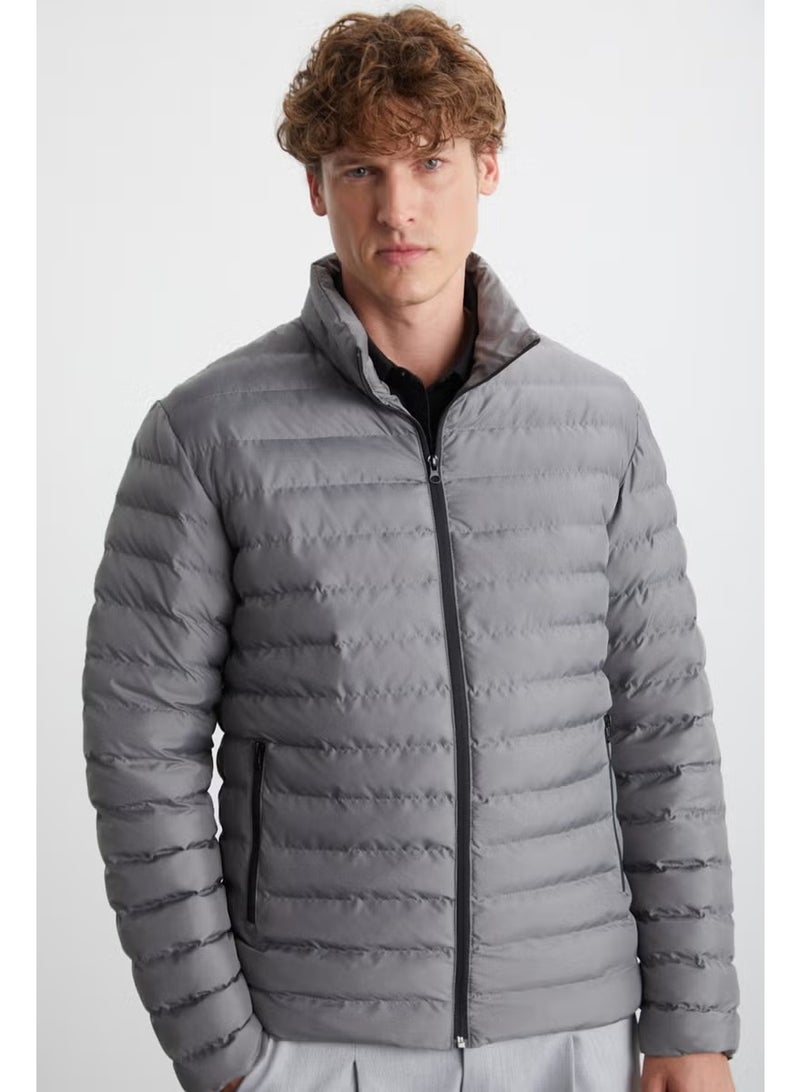 GRIMELANGE Alaska Microfiber Men's Grey Coat - Image 3